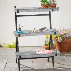 Plow & Hearth Planters & Plant Stands|Chests & Storage Cabinets>3-Tiered Plant Stand