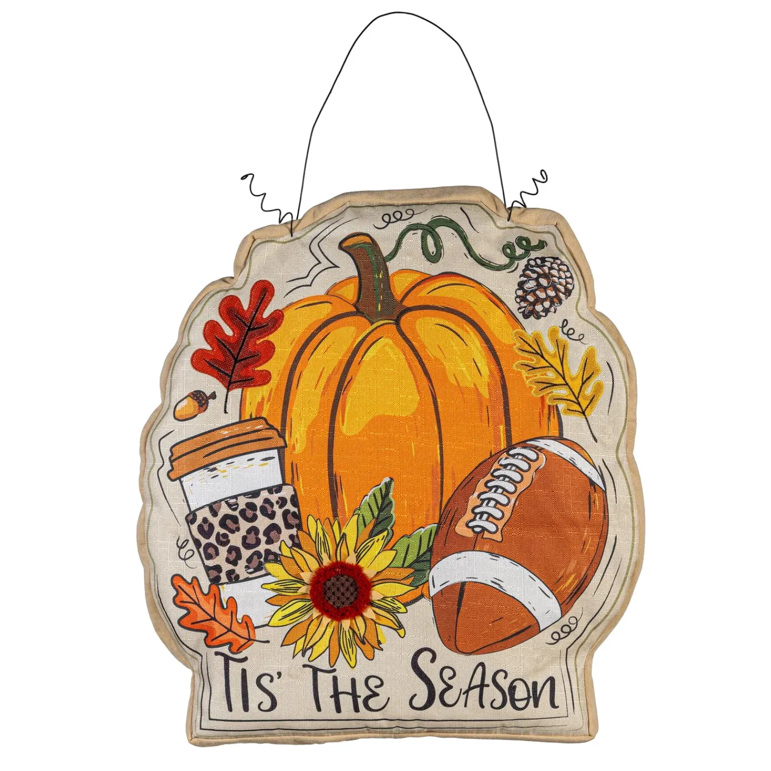 Plow & Hearth Fabric Door Hangers>Tis the Season Fall Lighted Estate Door Décor