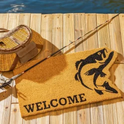 Plow & Hearth Coir Mats>Trout Shaped Coir Mat
