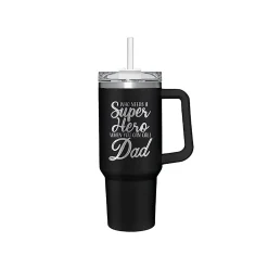 Plow & Hearth Travel Cups>Tumbler Stainless-Steel Canyon Cup w/ Straw, Dad Super Hero, 40oz, Gift Box