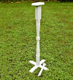 Plow & Hearth Birdhouses>Turned Wood Pedestal Pole For Birdhouse/Feeder with Ground Auger, White