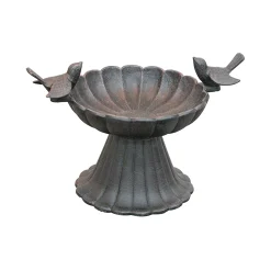 Plow & Hearth Birdbaths>Twin Bird Tabletop Metal Birdbath Copper