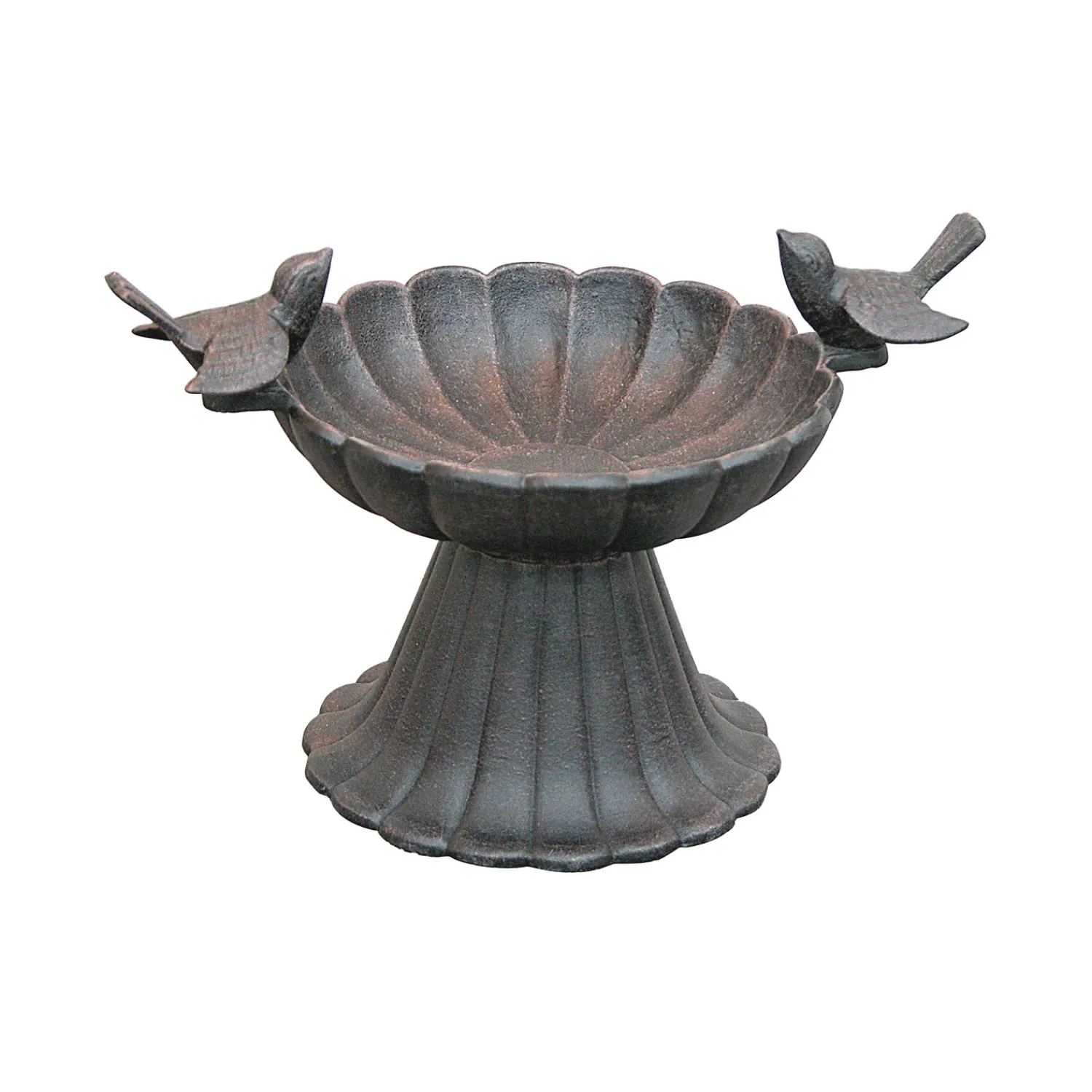 Plow & Hearth Birdbaths>Twin Bird Tabletop Metal Birdbath Copper
