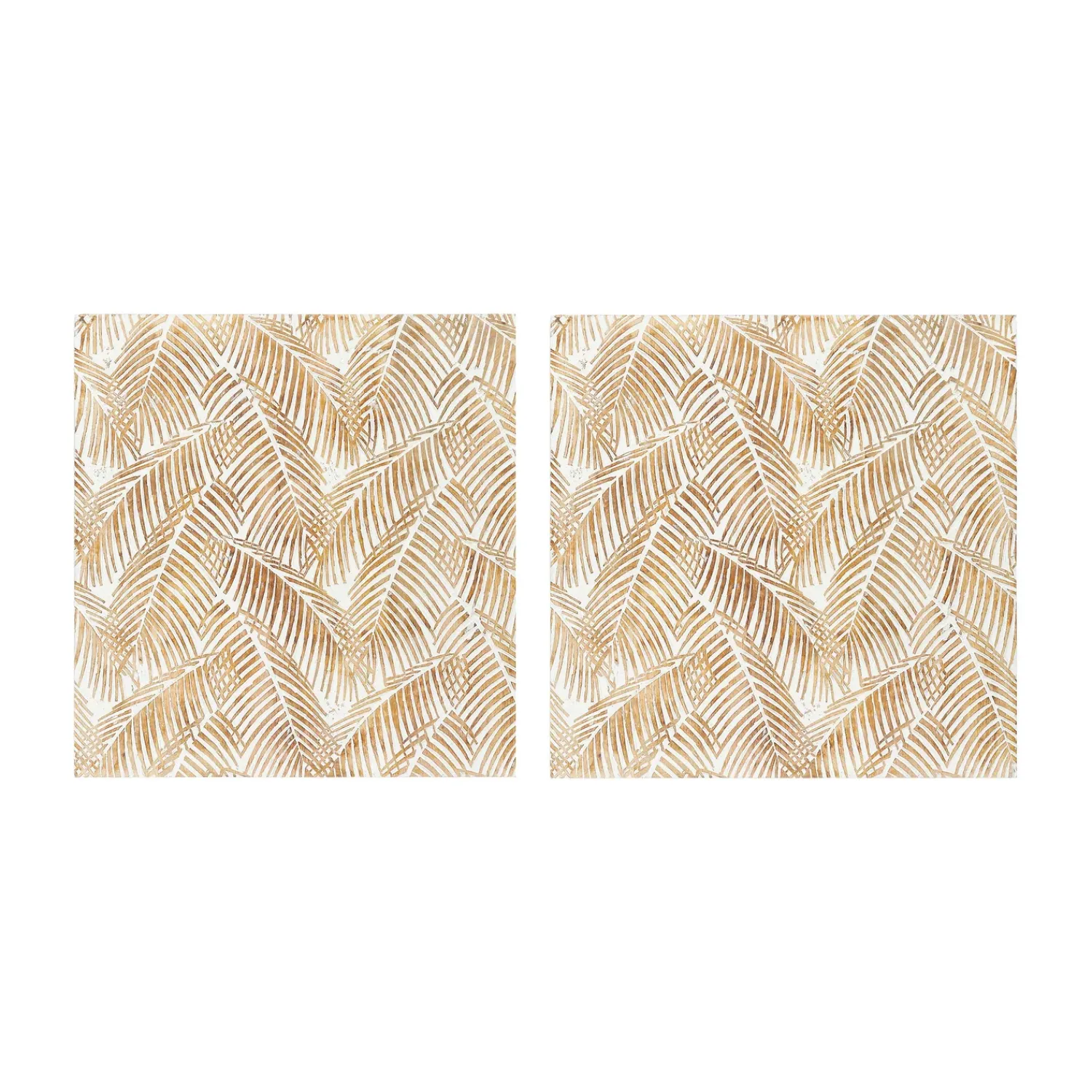 Plow & Hearth Wall Art>Two Panel White Washed Tropical Wall Art