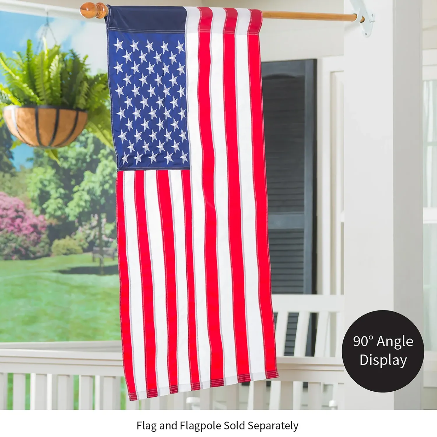Plow & Hearth Flag Accessories>Two-Position Aluminum House Flag Bracket with White Finish