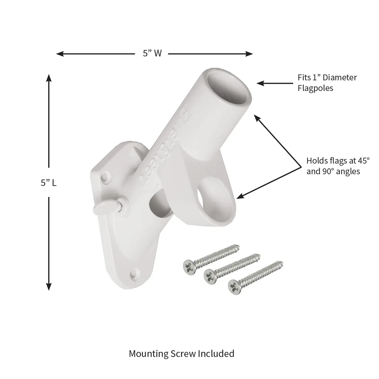 Plow & Hearth Flag Accessories>Two-Position Aluminum House Flag Bracket with White Finish