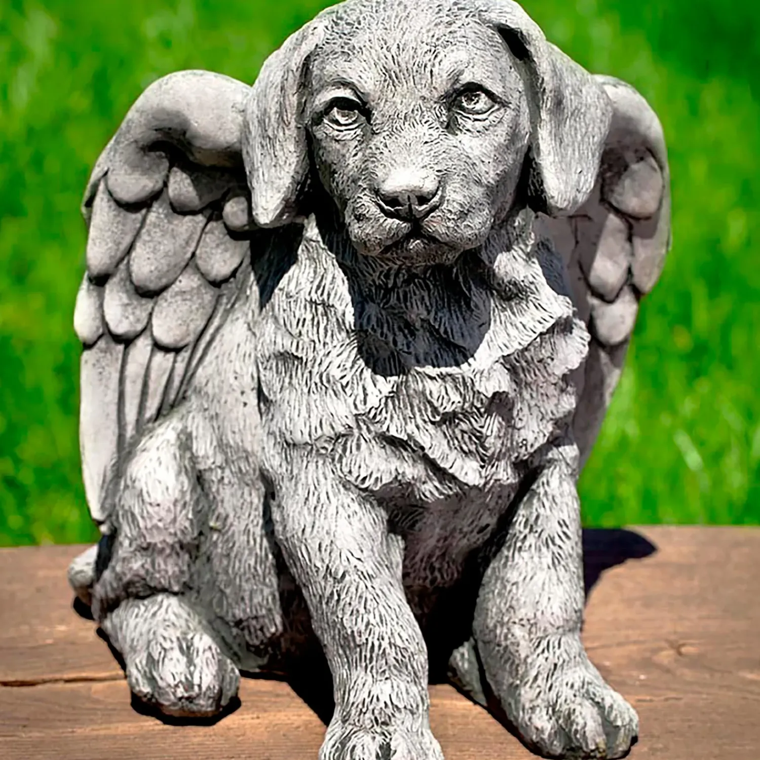 Plow & Hearth Garden Statues>USA-Made Cast Stone Angel Puppy Garden Statue