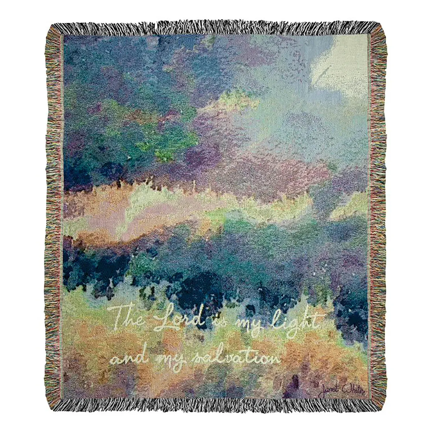 Plow & Hearth Throws & Blankets>USA-Made Lord is My Light Cotton Tapestry Throw