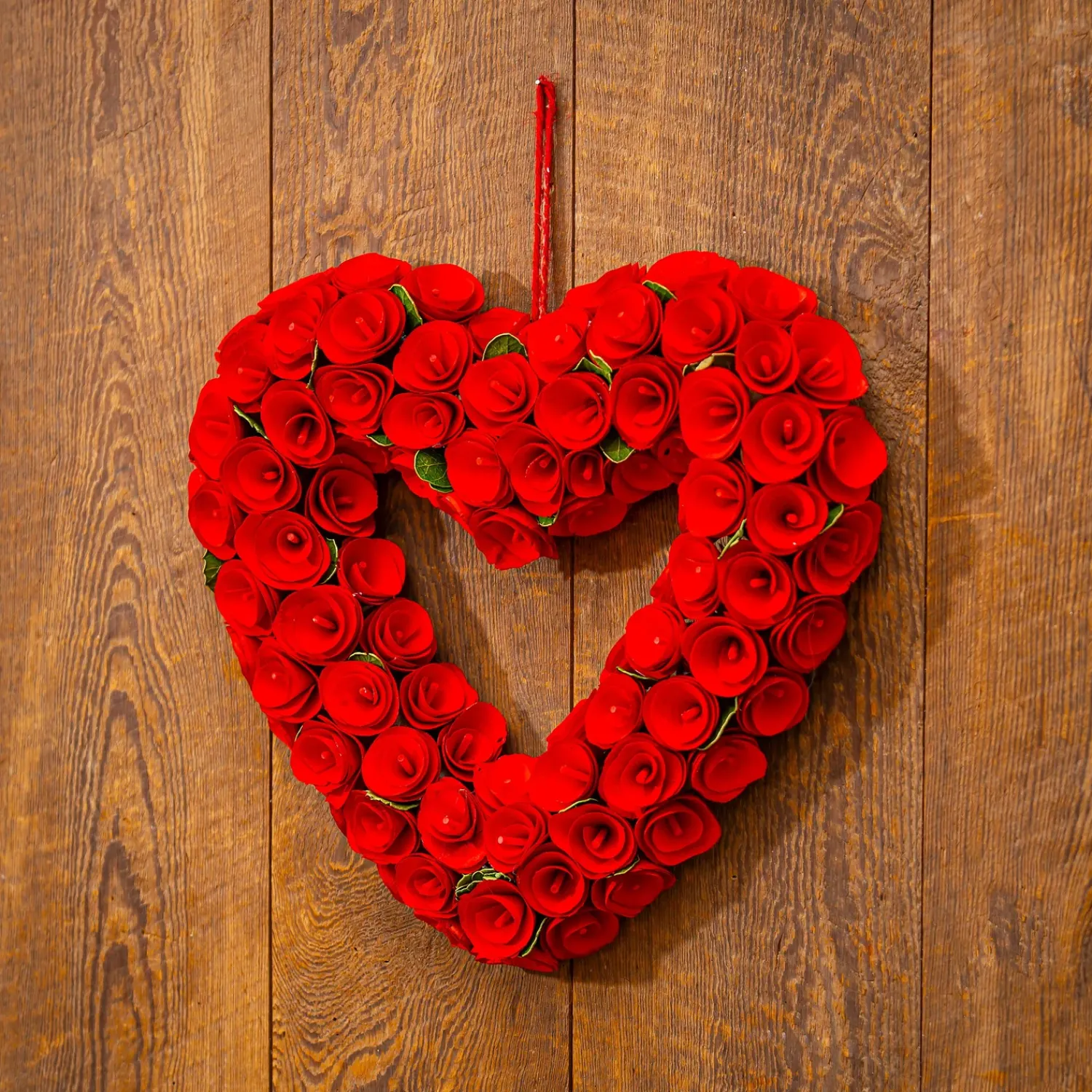 Plow & Hearth Wreaths>Valentine Heart Wood Curl Wreath, 16"H