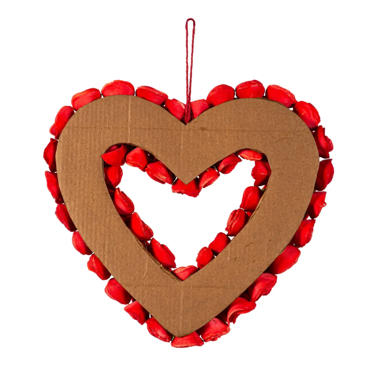 Plow & Hearth Wreaths>Valentine Heart Wood Curl Wreath, 16"H