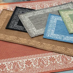 Plow & Hearth Area Rugs>Veranda Border Indoor/Outdoor Rug, 7'6"x 10'9"