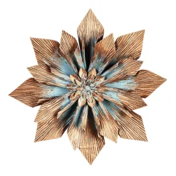 Plow & Hearth Wall Art>Verdigris Flower Wall Décor, Set of 2
