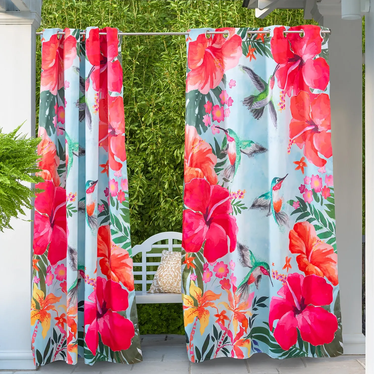 Plow & Hearth Outdoor Curtains>Vibrant Suede Outdoor Curtains, Set of 2