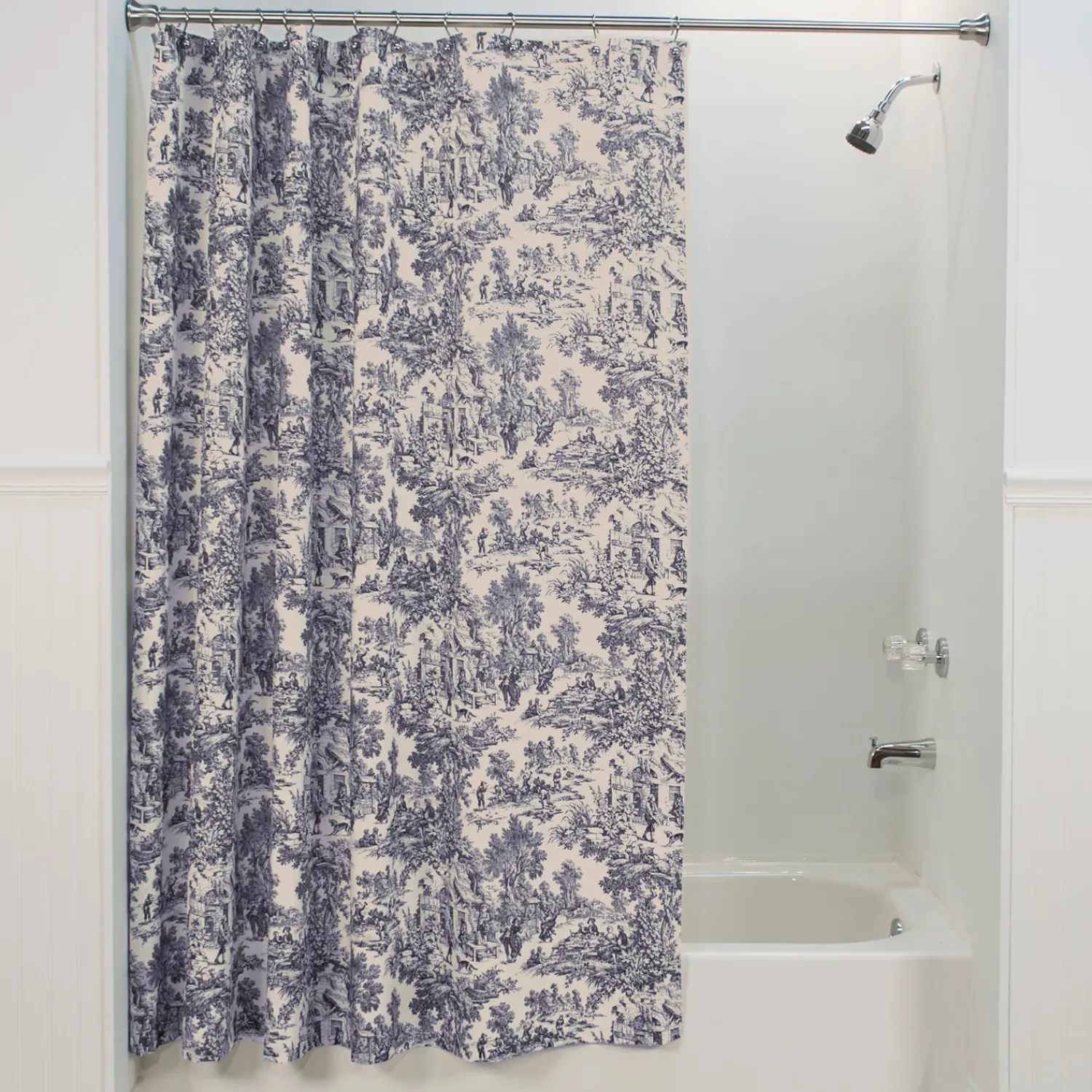 Plow & Hearth Bath Accessories>Victoria Park Toile Cotton Shower Curtain