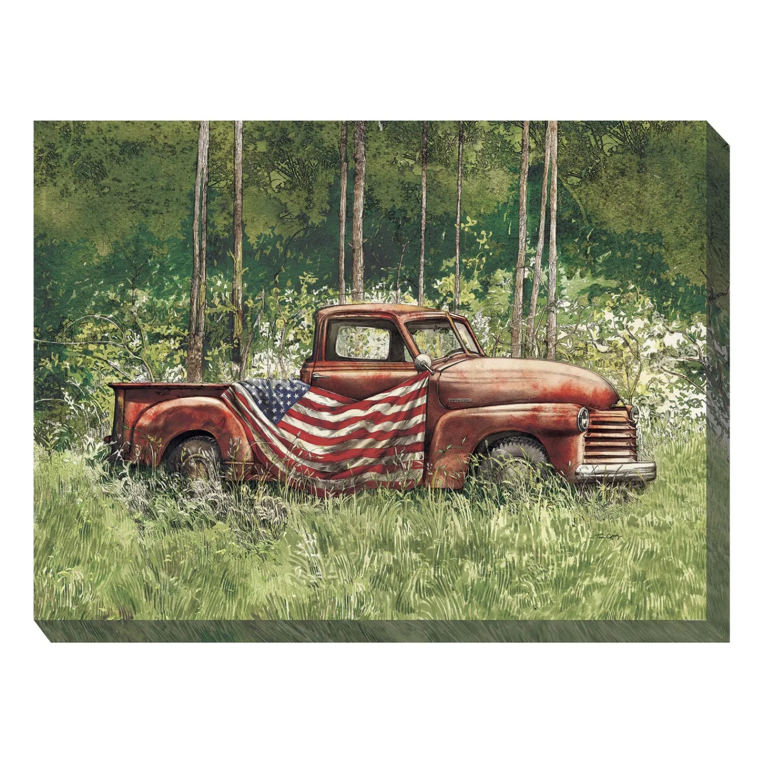 Plow & Hearth Outdoor Wall Art|Wall Art>Vintage Patriot Indoor/Outdoor Canvas Wall Art