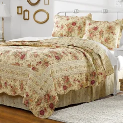 Plow & Hearth Quilts & Bedspreads>Vintage Rose Garden Quilt, 2 Piece Twin Set