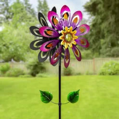 Plow & Hearth Wind Spinners>Violet Flower Wind Spinner