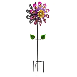 Plow & Hearth Wind Spinners>Violet Flower Wind Spinner