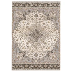 Plow & Hearth Area Rugs>Wakefield Medallion Polyester Rug, 5'3" x 7'6" Ivory