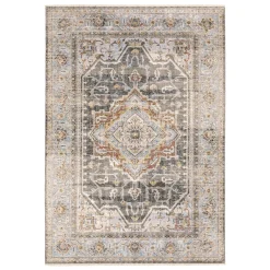 Plow & Hearth Area Rugs>Wakefield Tapestry Polyester Rug, 5'3" x 7'6" Gray