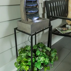 Plow & Hearth Outdoor Fountains>Waterfall Fountain with planter Shelf