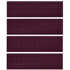 Plow & Hearth Stair Treads|Waterhog Doormats>Waterhog Basket Weave Stair Tread Mats, Set of 4