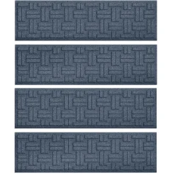 Plow & Hearth Stair Treads|Waterhog Doormats>Waterhog Basket Weave Stair Tread Mats, Set of 4