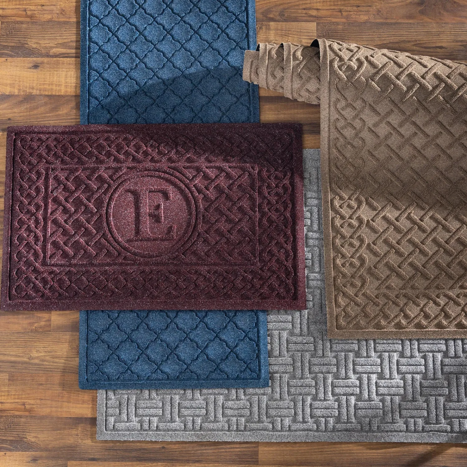Plow & Hearth Waterhog Doormats>Waterhog Cable Weave Doormat with Single Initial, 2' x 3'