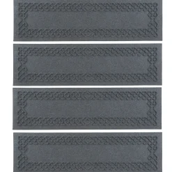 Plow & Hearth Stair Treads|Waterhog Doormats>Waterhog Cable Weave Stair Tread Mats, Set of 4