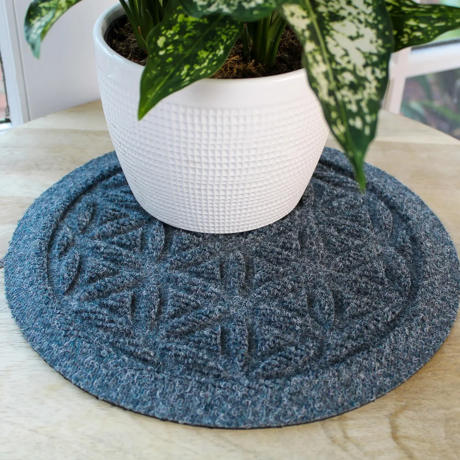 Plow & Hearth Planters & Plant Stands|Planters & Vases>Waterhog 12" Flower of Life Plant Trivets, Set of 2
