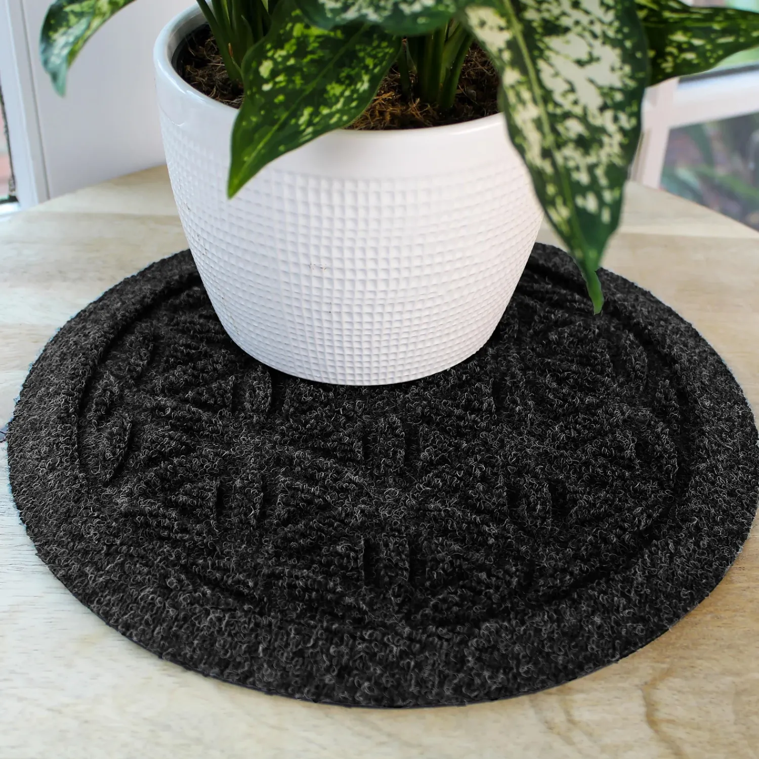Plow & Hearth Planters & Plant Stands|Planters & Vases>Waterhog 12" Flower of Life Plant Trivets, Set of 2