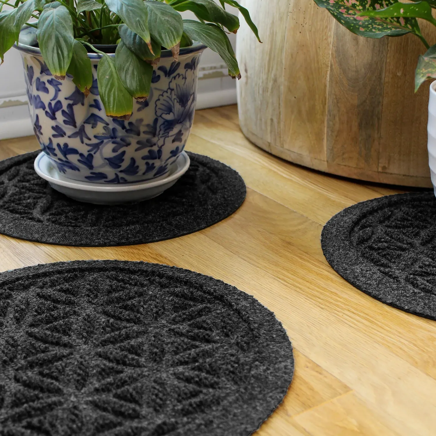 Plow & Hearth Planters & Plant Stands|Planters & Vases>Waterhog 12" Flower of Life Plant Trivets, Set of 2