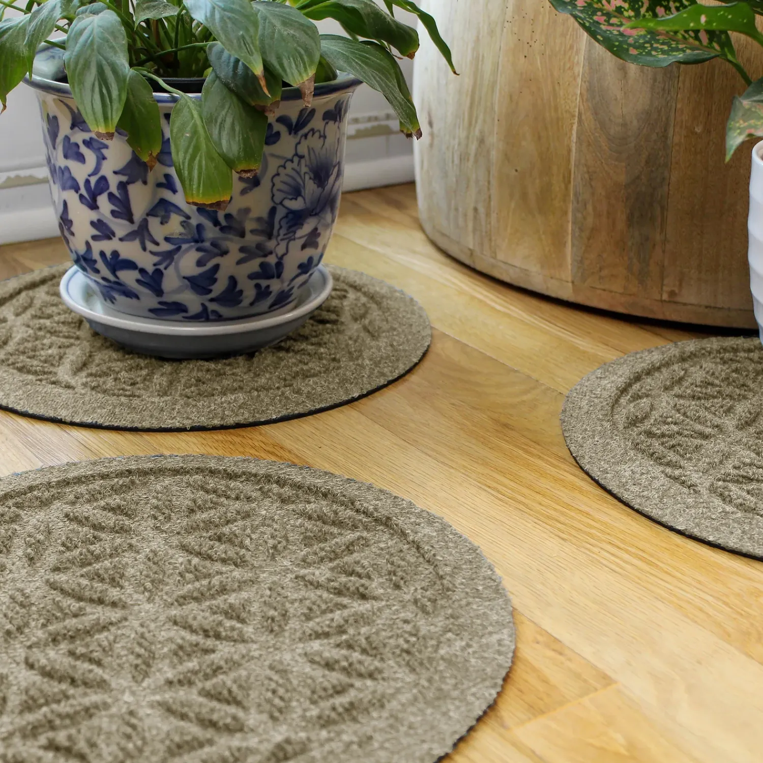 Plow & Hearth Planters & Plant Stands|Planters & Vases>Waterhog 12" Flower of Life Plant Trivets, Set of 2