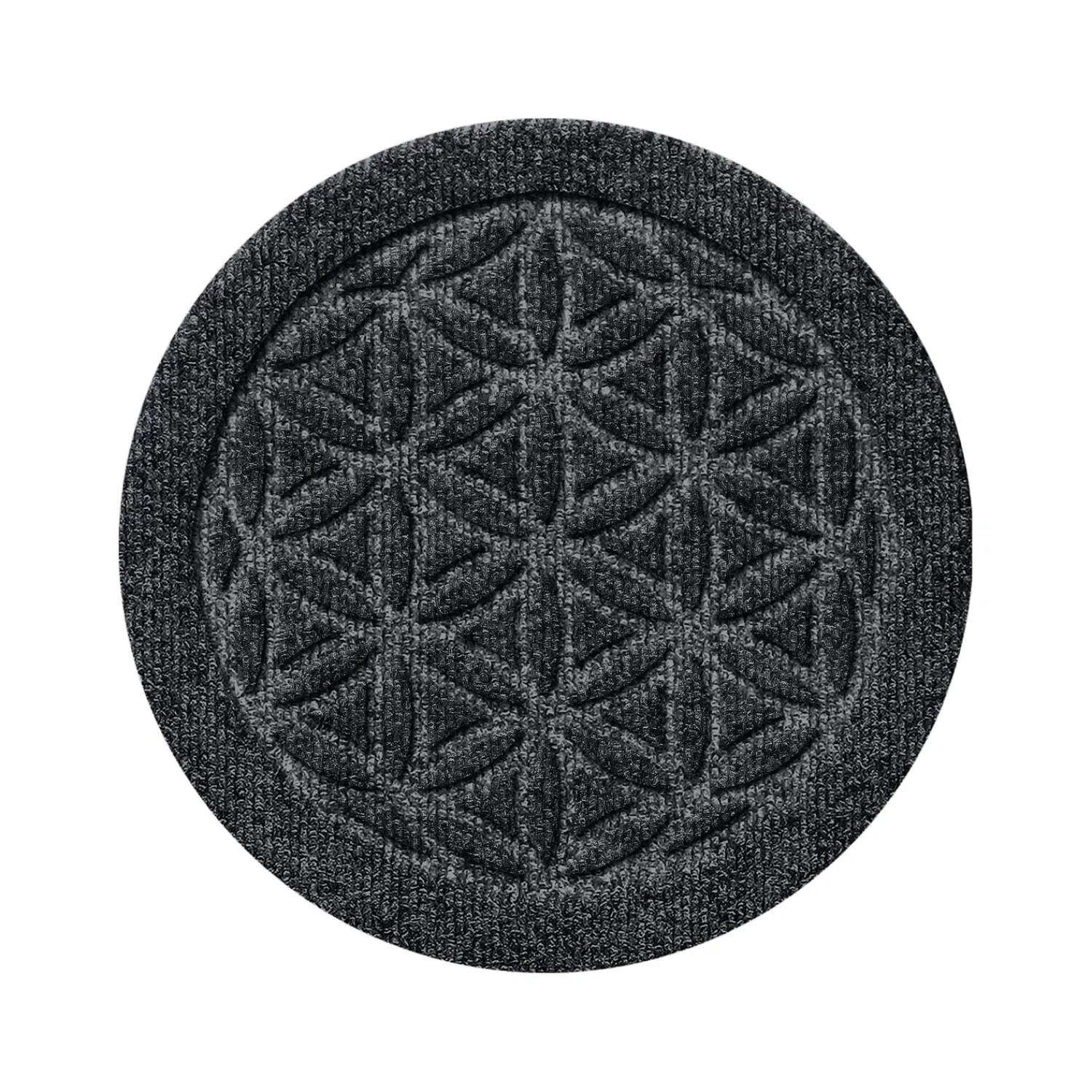 Plow & Hearth Planters & Plant Stands|Planters & Vases>Waterhog 12" Flower of Life Plant Trivets, Set of 2