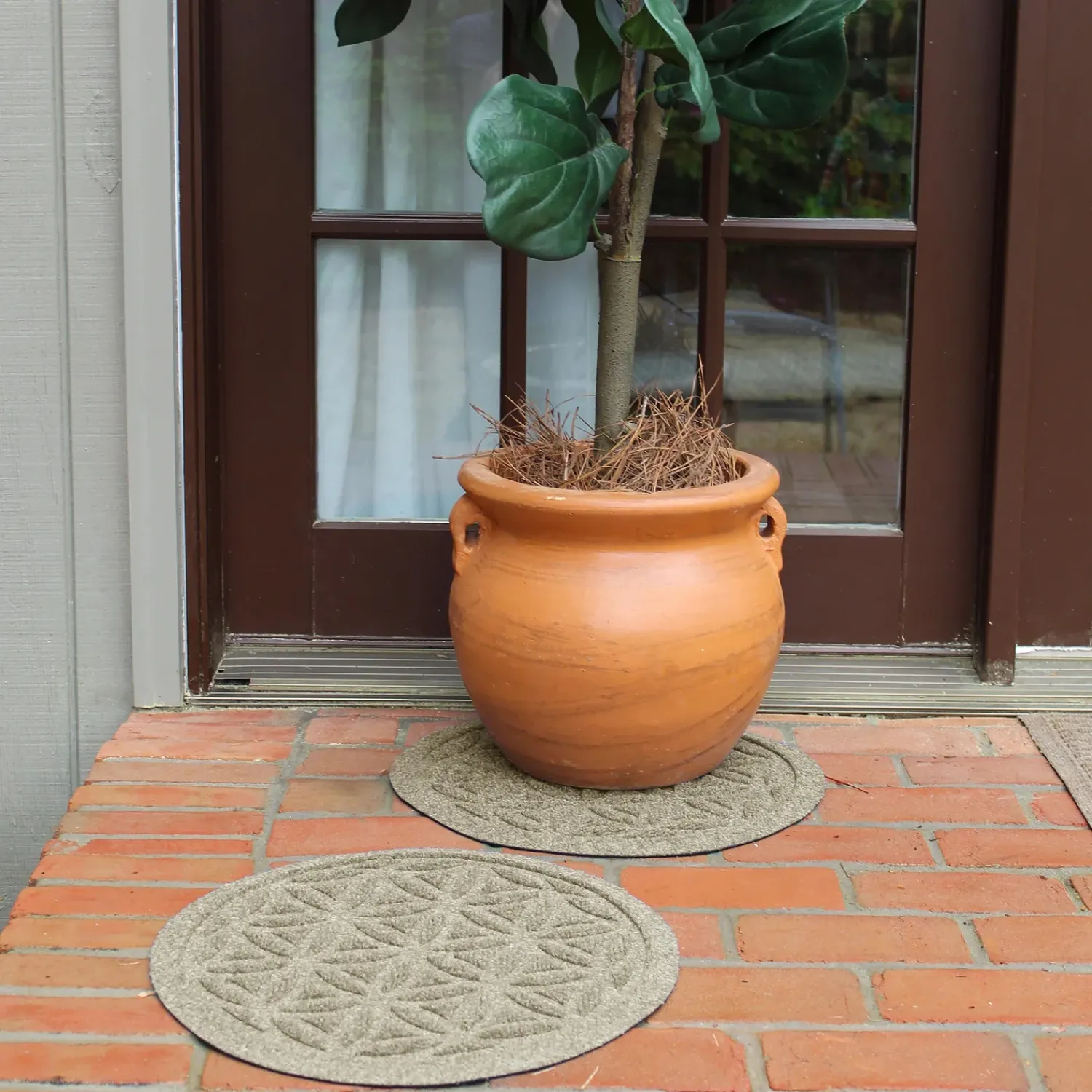 Plow & Hearth Planters & Plant Stands|Planters & Vases>Waterhog 17" Flower of Life Plant Trivets, Set of 2