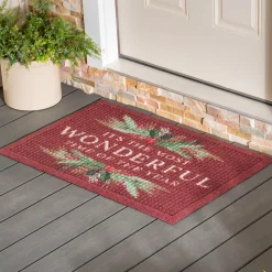 Plow & Hearth Waterhog Doormats>Waterhog Wonderful Time Holly Indoor/Outdoor Doormat, 2' x 3'