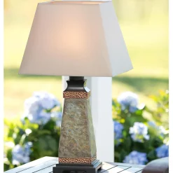 Plow & Hearth Outdoor Lamps|Lamps & Lighting>Weatherproof Slate Outdoor Table Lamp