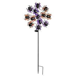 Plow & Hearth Garden Stakes|Solar Accents>Web of Spiders Garden Stake with Solar Chasing Light Effect