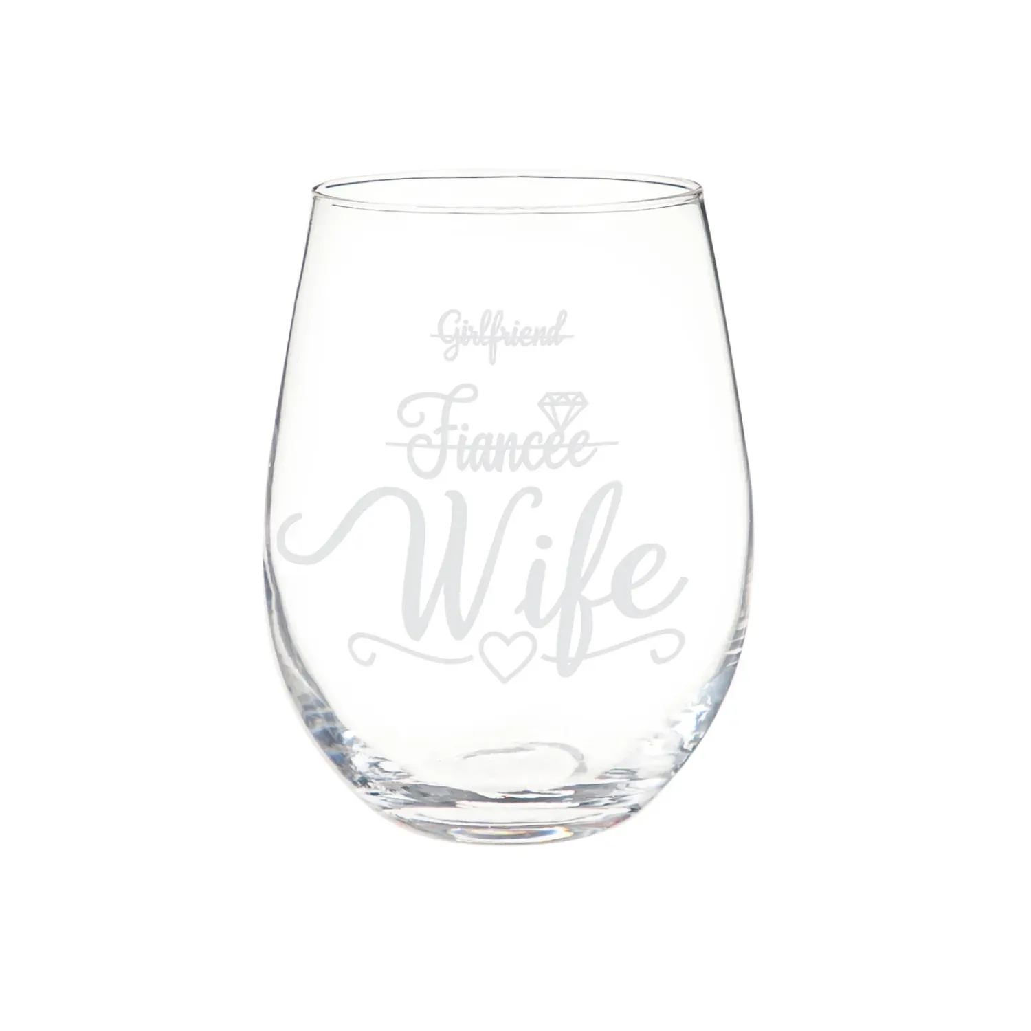 Plow & Hearth Wine Glasses>Wedding Stemless Glass and Beer Pint Giftset, 17oz and 16oz, Gift Box