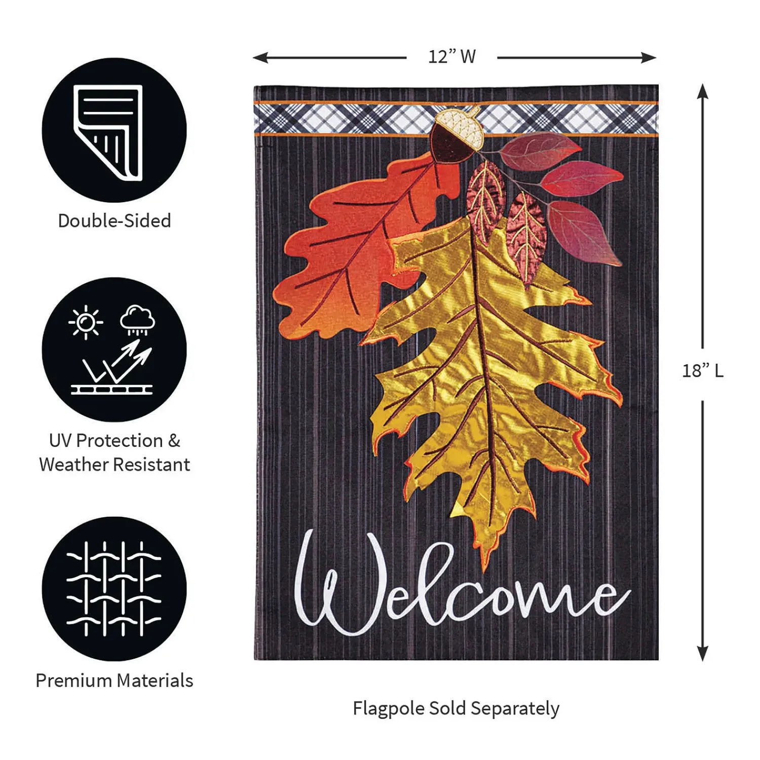 Plow & Hearth Garden Flags>Welcome Autumn Linen Garden Flag
