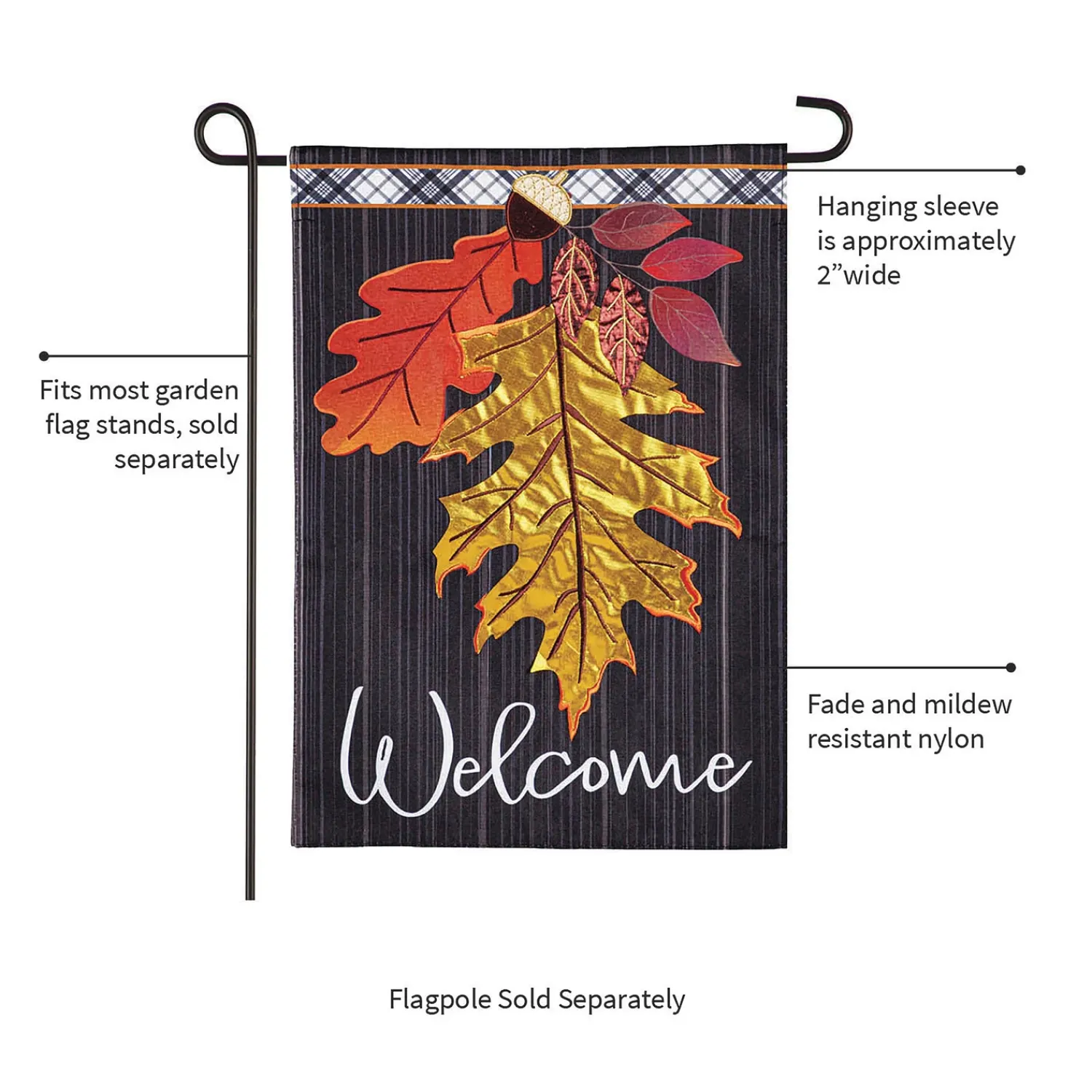 Plow & Hearth Garden Flags>Welcome Autumn Linen Garden Flag