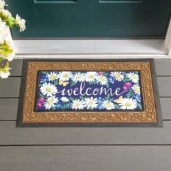 Plow & Hearth Interchangeable Mats>Welcome Daisies and Butterflies Sassafras Switch Mat