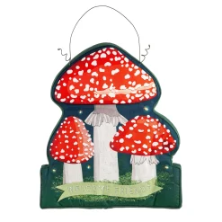 Plow & Hearth Fabric Door Hangers>Welcome Friends Mushroom Garden Estate Door Décor