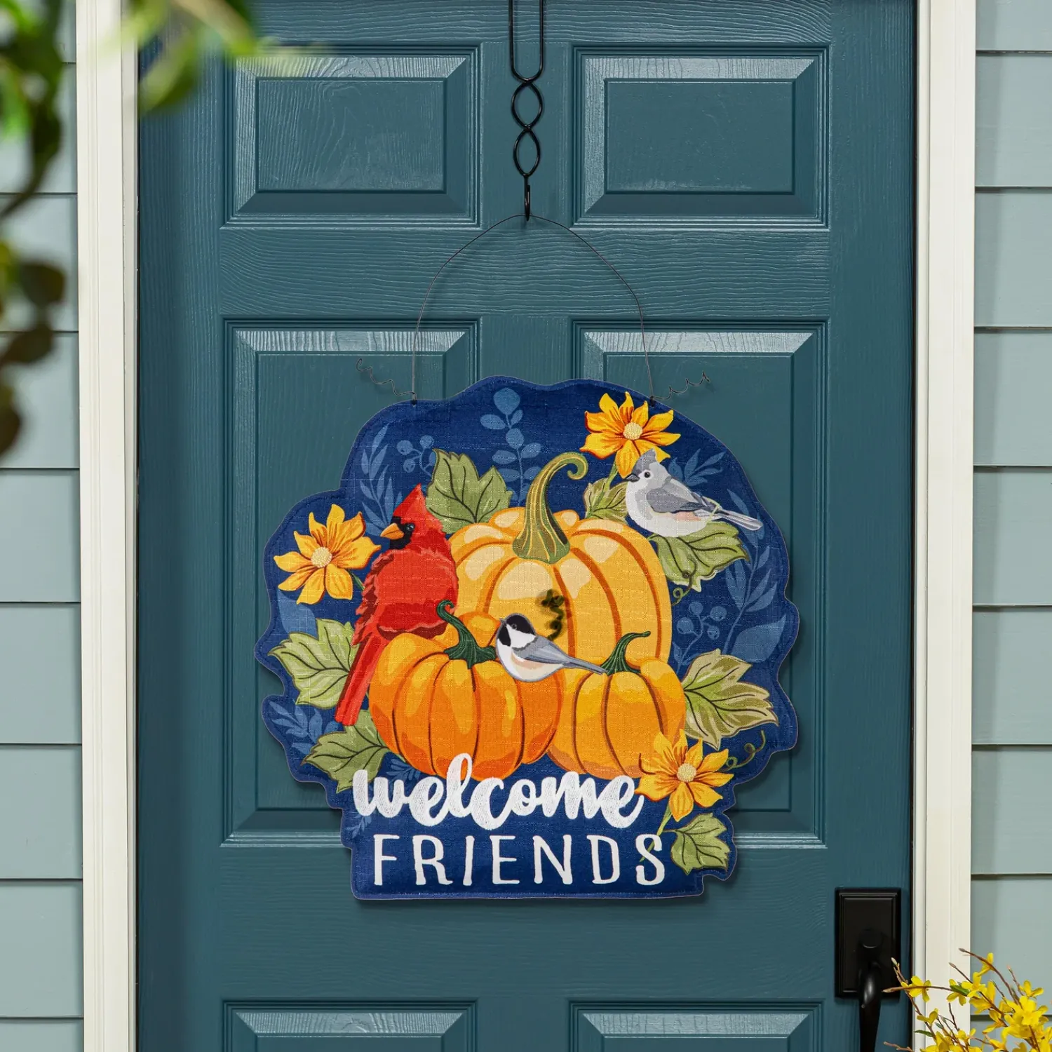 Plow & Hearth Fabric Door Hangers>Welcome Friends of Fall/Halloween Double Sided Estate Door Décor
