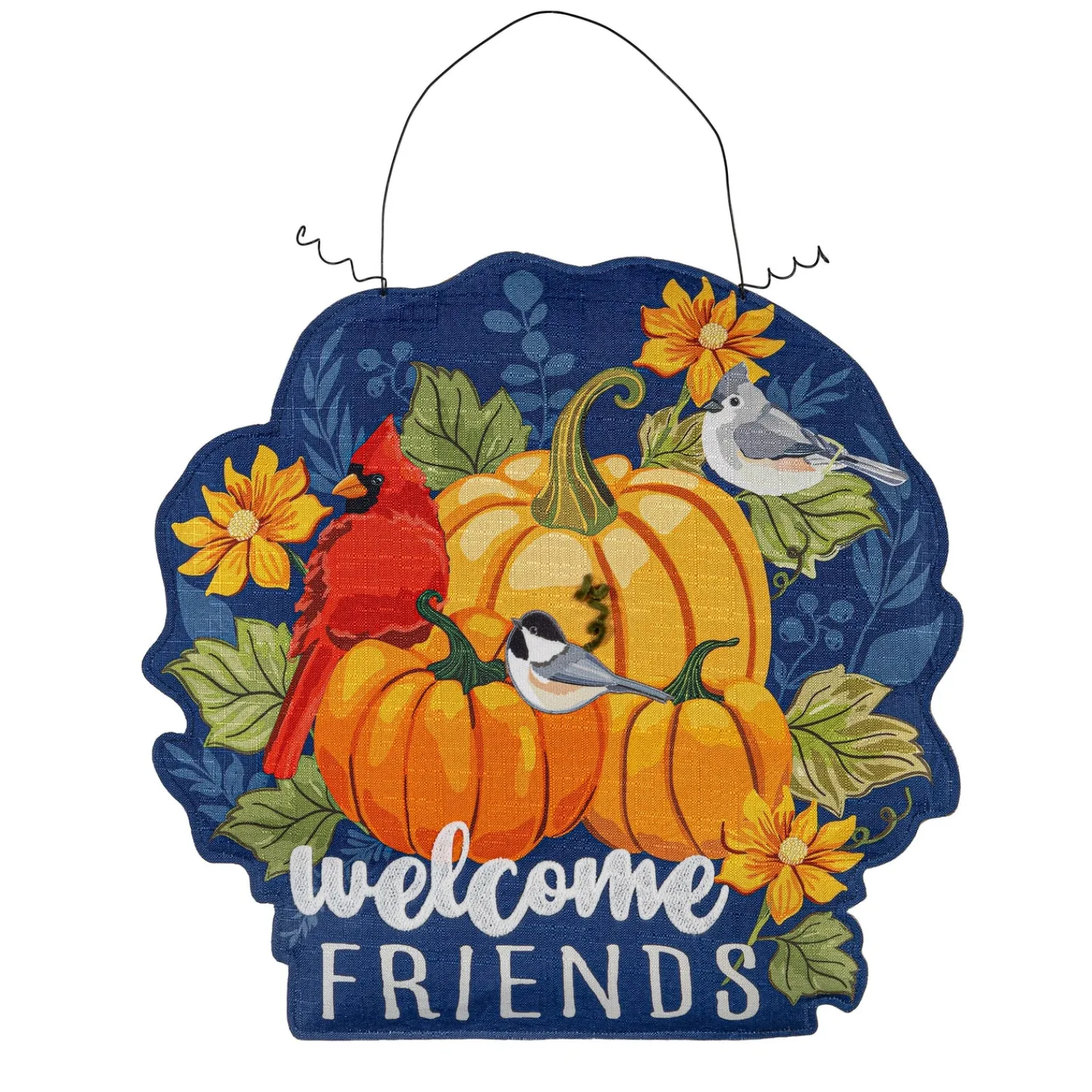 Plow & Hearth Fabric Door Hangers>Welcome Friends of Fall/Halloween Double Sided Estate Door Décor