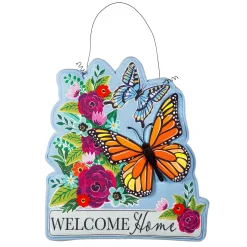 Plow & Hearth Fabric Door Hangers>Welcome Home Butterflies Estate Door Décor