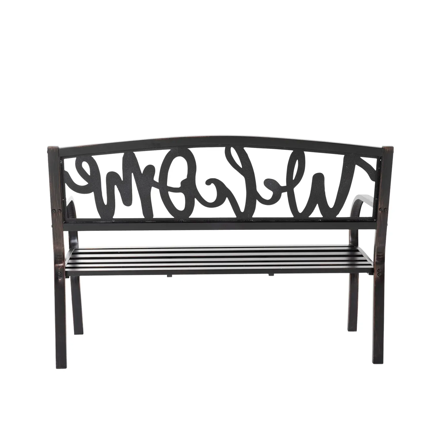 Plow & Hearth Outdoor Benches>Welcome Metal Garden Bench