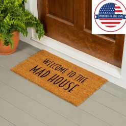 Plow & Hearth Coir Mats>Welcome to the Mad House Coir Mat