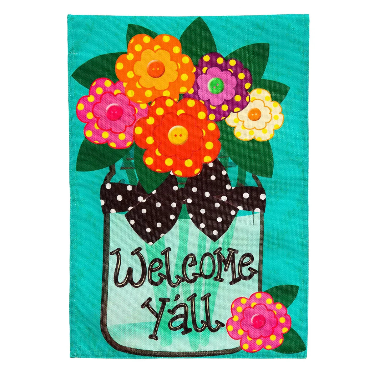 Plow & Hearth Garden Flags|Interchangeable Mats>Welcome Y'all Burlap Garden Flag and Sassafras Mat Set