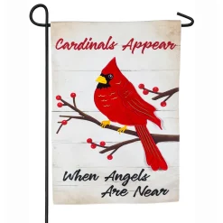 Plow & Hearth Garden Flags>When Angels Are Near Linen Garden Flag